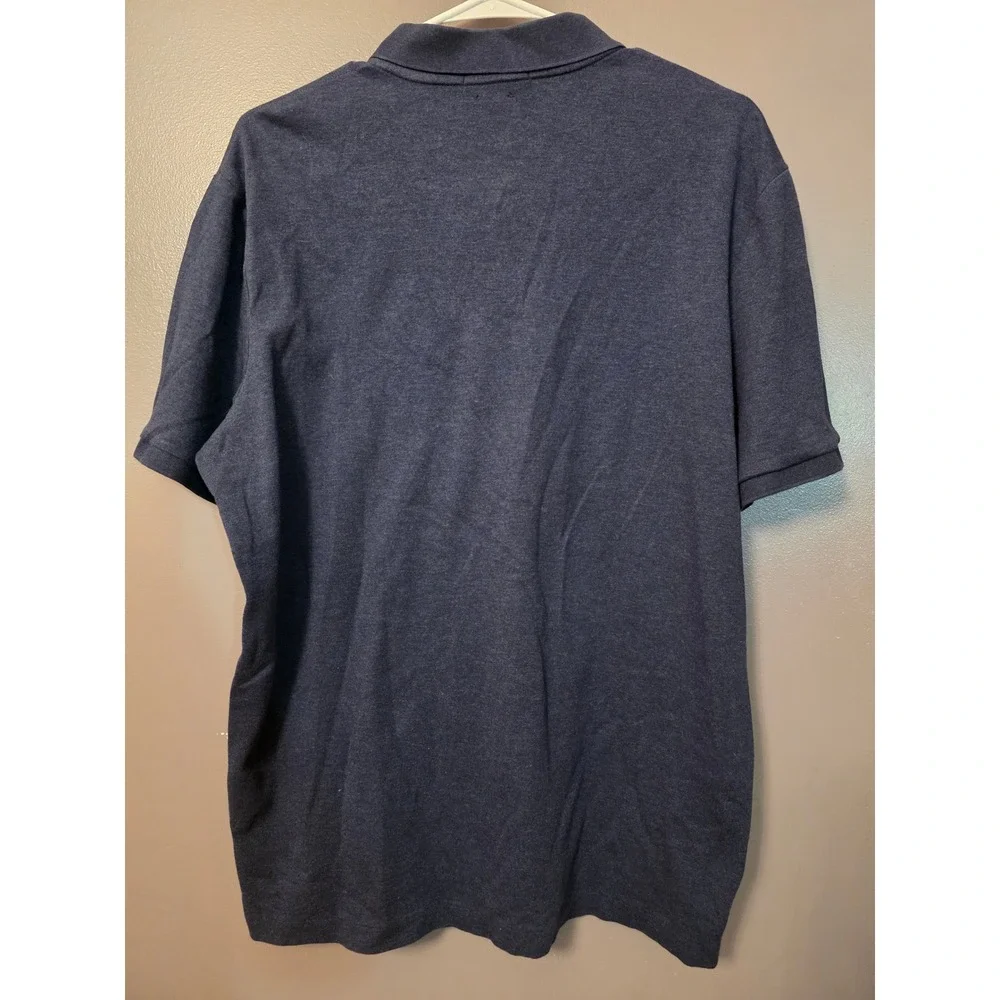 Polo Ralph Lauren Mens Classic Fit Polo Shirt Heathered Navy Blue Short Sleeve L